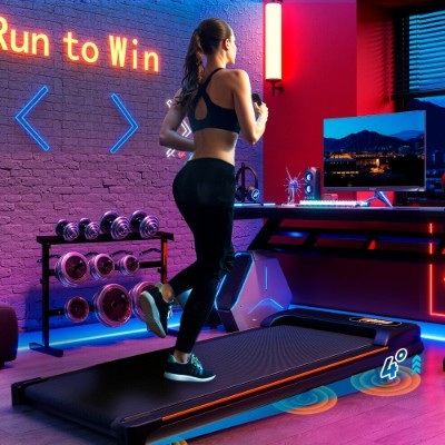 Folding Walking Pad with Adjustable Incline & Remote